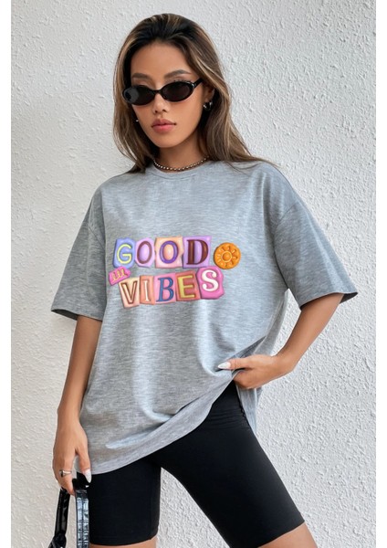-Kadın Pamuk Oversized T-Shirt