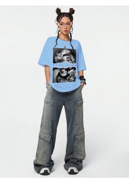 -Kadın Pamuk Oversized T-Shirt