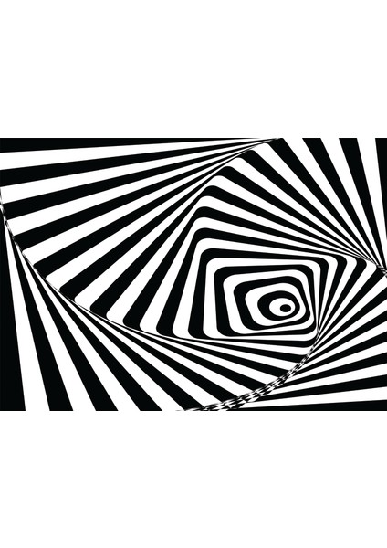 Geometrik Siyah Beyaz Temalı Tek Parça Duvar Kağıdı
