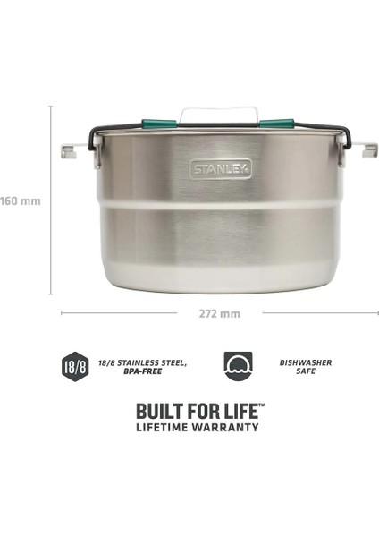 The Full Kitchen Base Camp Cook Set - Paslanmaz Çelik Kamp Pişirme Seti 3.5l  3.7qt