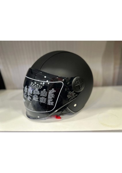 Kask Mts FX-101 Deri Kaplama Siyah Çenesiz