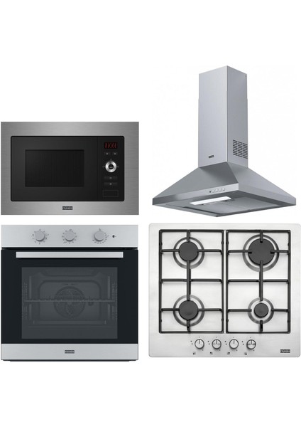 Inox Ankastre Set (Fdl 6165 Xs-Fsl 82 H Xs-Fhnl 604 4g Xs E-Fsl 20 Mw Xs)