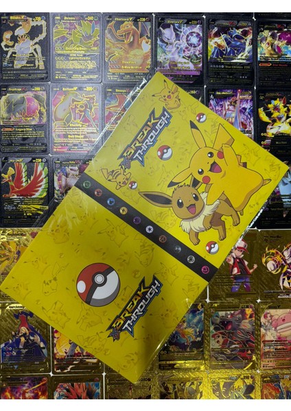 Pokemon Gold ve Black Oyun Kartı 50 Adet Kart ve Pokemon Albüm