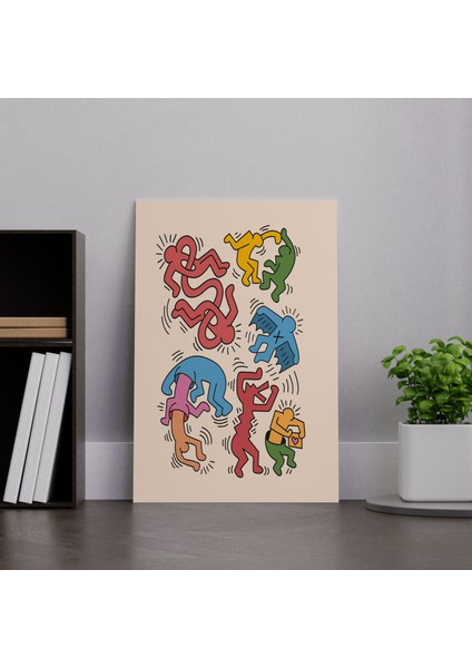 Keith Haring Pop Art Duvar Tablosu Oda Dekorasyonu Kanvas Tablo Cafe Dekor Sanatsal Tablo