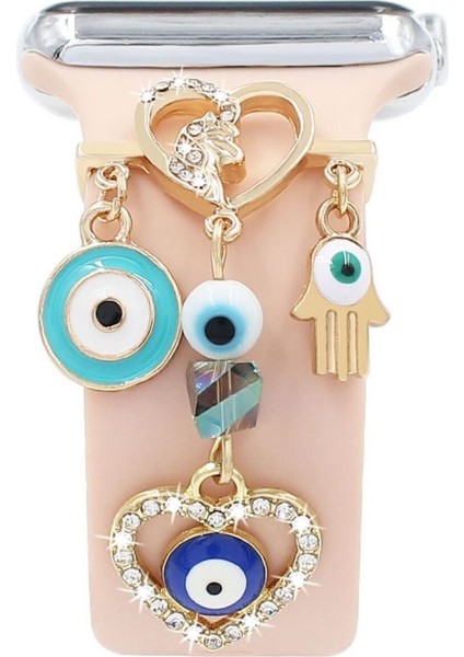 Psgt göz Love Apple Watch Uyumlu Kordon Charm, Kordon Süsü Uyumlu