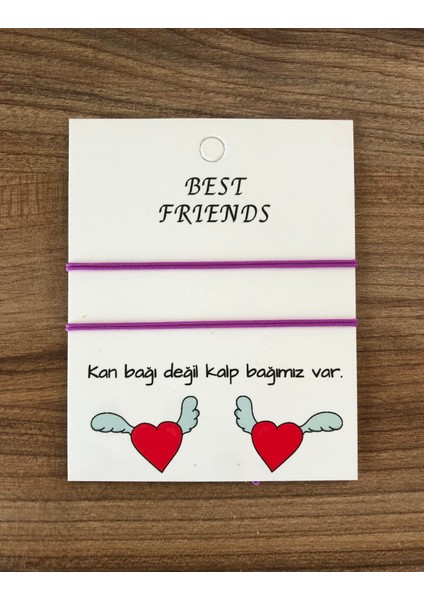 Ikili Best Friends Basic Ip Bileklik (Lila)