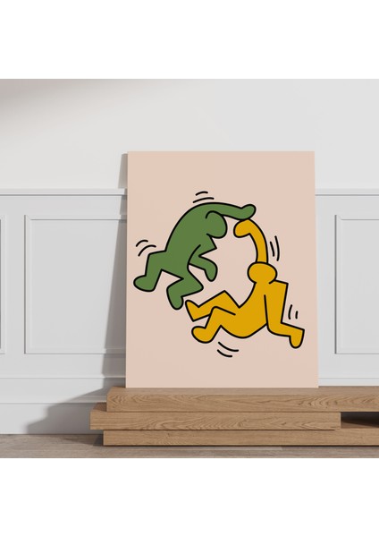 Oda Dekorasyon Pop Art Kanvas Tablo Keith Haring Sanatsal Tablo Salon Dekorasyonu Duvar Tablosu