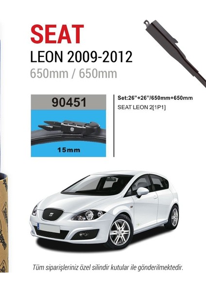 Seat Leon 2009-2012 Silecek Takımı (Cam Sabunu Hediyeli)