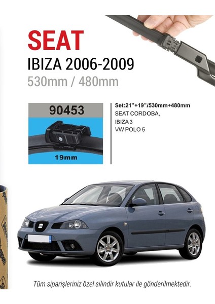 Seatibiza Silecek Takımı 2006-2009 (Cam Sabunu Hediyeli)