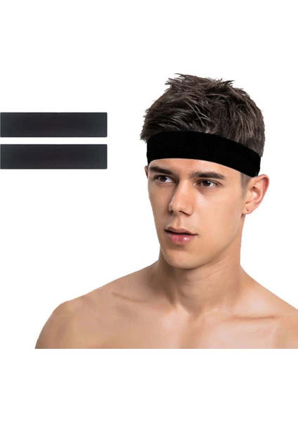 Salvia Dione 2li Erkek Spor Saç Bandı Sporcu Kafabandı Headband Ter Bantı Tenis Fitness Saç Bantları Seti