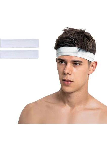 Salvia Dione 2li Erkek Spor Saç Bandı Sporcu Kafabandı Headband Ter Bantı Tenis Fitness Saç Bantları Seti