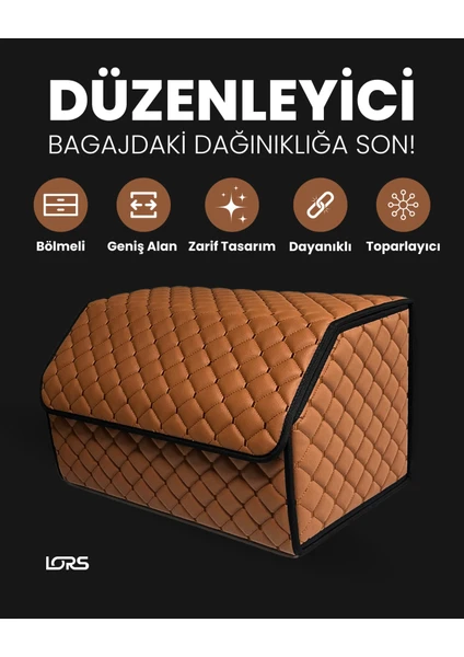 Araç Bagaj Çantası Taba Renk Bagaj Düzenleyici 50CM Organizer