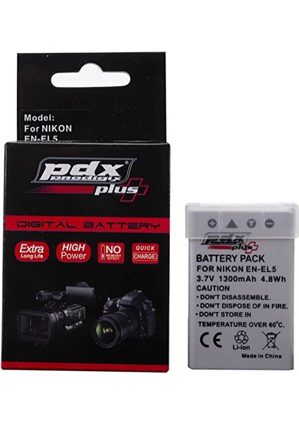 ,Nikon ile uyumlu EN-EL5 Fotoğraf Makinesi Bataryası.