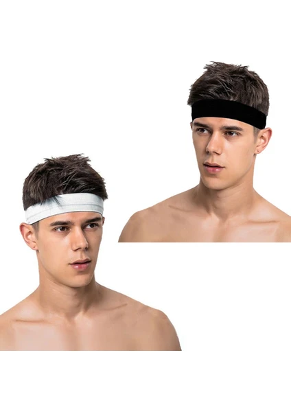 Salvia Dione 2li Erkek Spor Saç Bandı Sporcu Kafabandı Headband Tenis Ter Bantı Fitness Saç Bantları