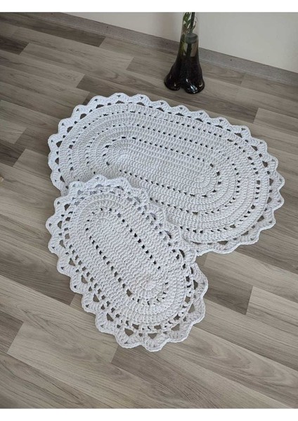 2'li %100 El Yapımı Örgü Paspas