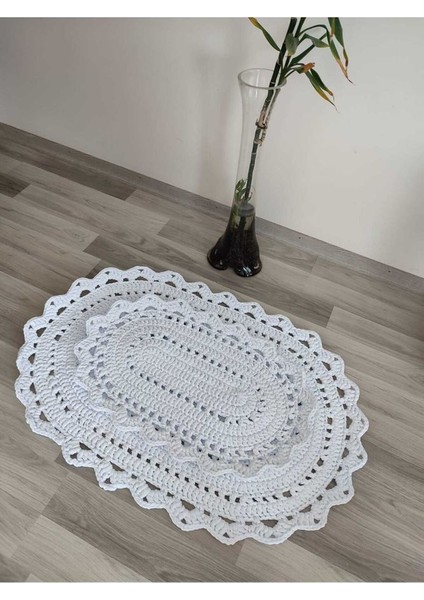 2'li %100 El Yapımı Örgü Paspas