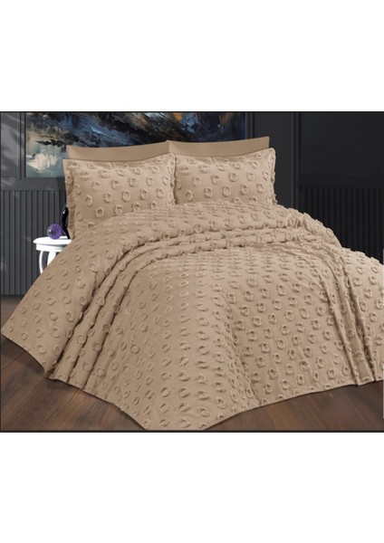 Yumosh Pamuklu Çift Kişilik Çeyizlik 6 Parça Ponpon Pike Takımı