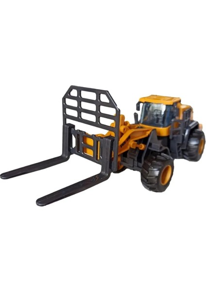 4lü Set Oyuncak Kepçe Iş Makinaları Kırılmaz Dozer Forklift Silindir Sürtmeli Iş Araçları