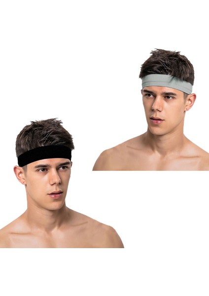 Salvia Dione 2li Erkek Spor Saç Bandı Sporcu Kafabandı Headband Tenis Ter Bantı Fitness Saç Bantları