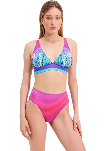 Desenli Yüksek Bel Bikini fiyatları