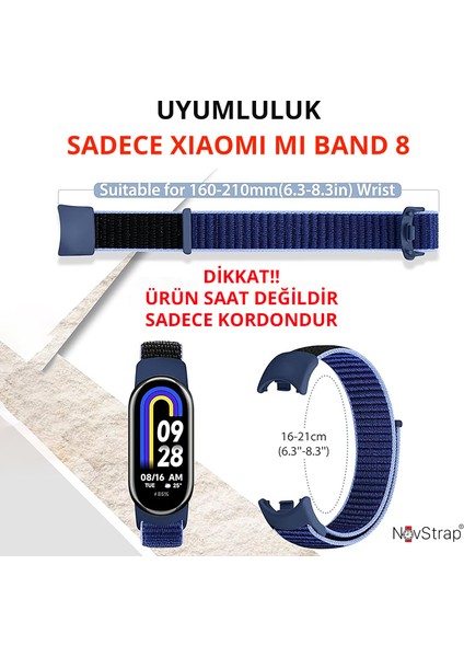 Xiaomi Mi Band 8 Mi Band 9 ile Uyumlu Kordon Hasır Spor Dokuma Kumaş Kordon Kayış