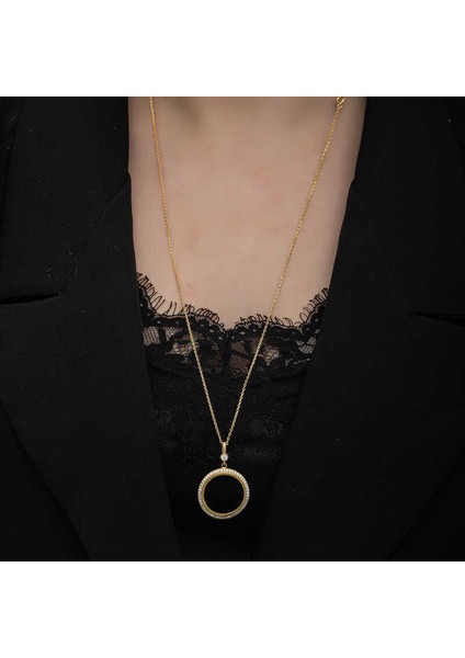 Gümüş Gold Kaplama Yuvarlak Yarım Altın Takılabilen Kadın Kolye modelleri