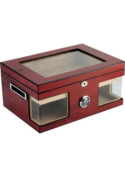 Italyan Sediri 2 Katlı Camlı Özel Humidor Puro Kutusu RD27KR