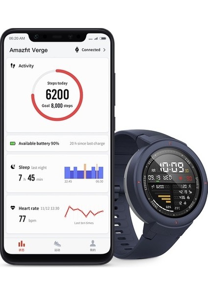 Verge Bluetooth Nabız Gps Akıllı Saat - Global Versiyon - Mavi
