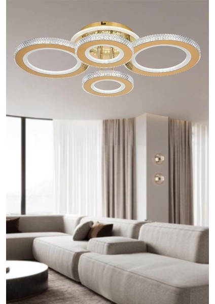 2023-4 Sarı Dimmer Kumandalı LED Avize