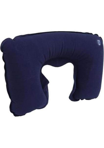 Kolay Şişirilebilir Kolay Taşınabilir Boyunluk Seyahat Yastığı Mavi Gri Renk 1 Adet