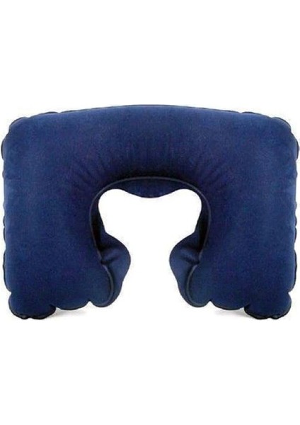 Kolay Şişirilebilir Kolay Taşınabilir Boyunluk Seyahat Yastığı Mavi Gri Renk 1 Adet fiyatları