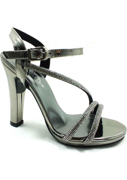 Taşlı Topuklu Kadın Ayakkabısı Platin-Ayna 114 232 fiyatları