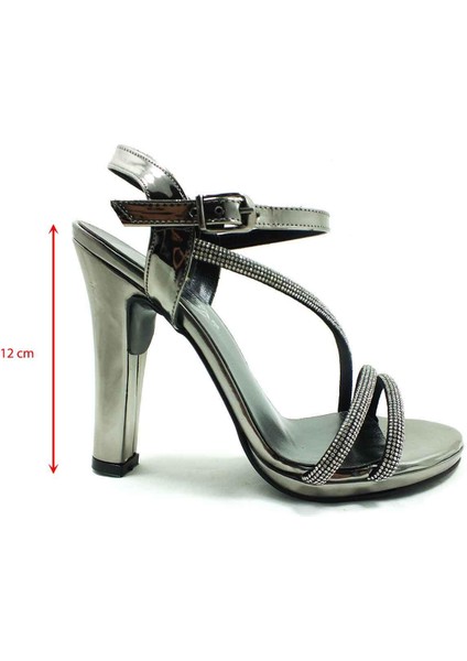 Taşlı Topuklu Kadın Ayakkabısı Platin-Ayna 114 232 indirimleri