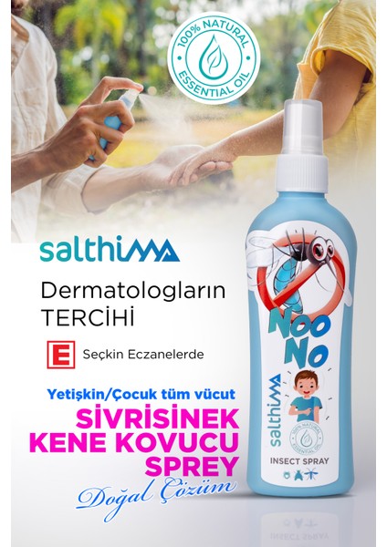 Doğal Sivrisinek Kovucu Sprey, Etkili Koruma, Çocuklar Için Güvenli 100ml Vücut Için Mosquito