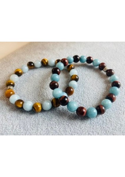 Sertifikalı Akuamarin ve Kaplangözü Taş Bileklik
