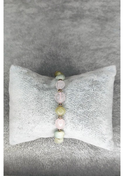 Sertifikalı Ayarlanabilir Makrome Morganit Taşlı Doğal Taş Bileklik
