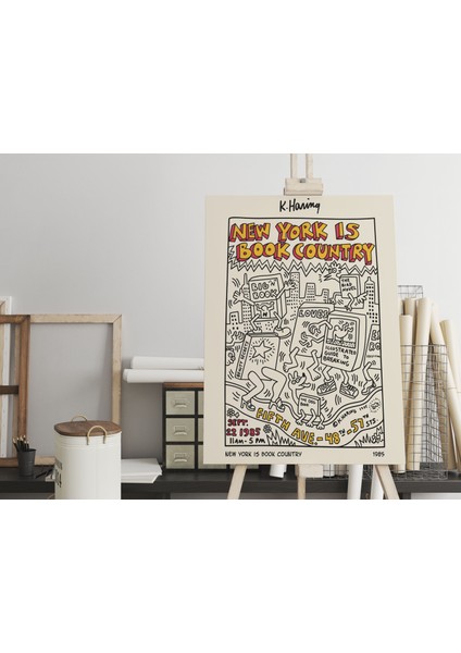 Pop Art Sanatsal Tablo Keith Haring Salon Dekorasyonu Kanvas Tablo Oda Dekorasyon Duvar Tablosu