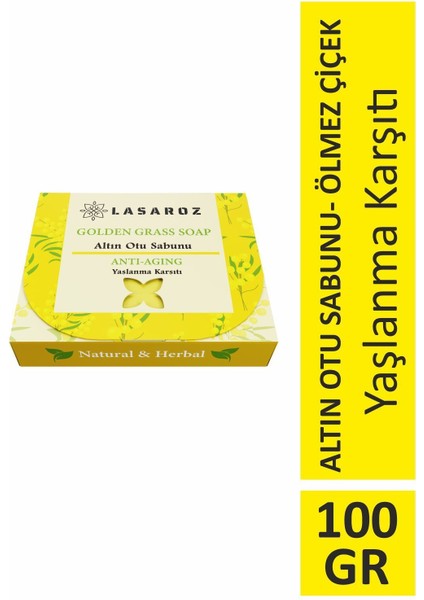 Altın Otu Sabunu Yaşlanma Karşıtı Ölmez Çiçek Sabunu Yenileyici Leke Karşıtı Sabun 100 gr + Lasaroz Güzellik Sabunu Besleyici ve Nemlendirici Etkili 100 gr fiyatları