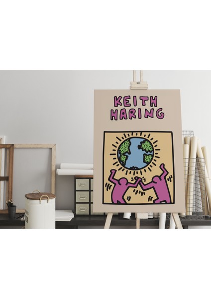 Keith Haring Sanatsal Kanvas Tablo Cafe Dekorasyon Duvar Tablosu