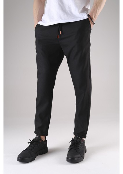 Erkek Beli Lastikli Duble Paça Kumaş Pantolon