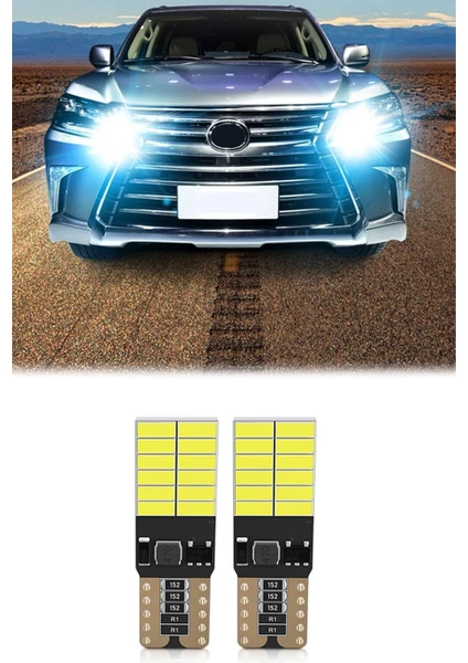 T10 Park LED Iç Aydınlatma Park Ampul Dipsiz Beyaz 24 Ledli (2ADET)