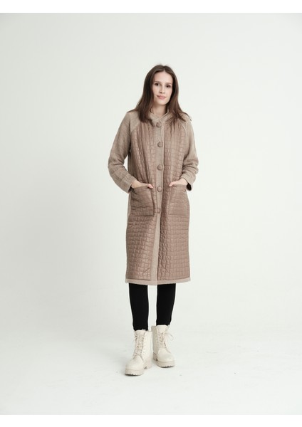 Delenna Model Kapitone Mont Görünümlü Triko Kadın Hırka