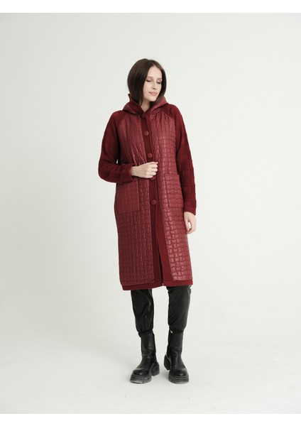 Delenna Model Kapitone Mont Görünümlü Triko Kadın Hırka