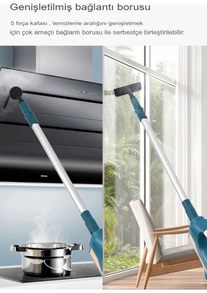 1500 Watt 6 In 1 Buharlı Mop Zemin ve Halı Temizleyici Mop Buharlı Paspas Temizlik Makinesi