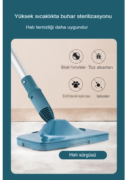 1500 Watt 6 In 1 Buharlı Mop Zemin ve Halı Temizleyici Mop Buharlı Paspas Temizlik Makinesi