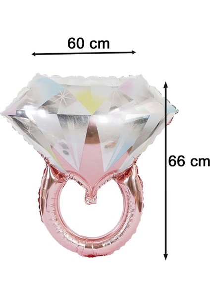Tek Taş yüzük Temalı Evlilik Teklifi Rose Gold folyo Balon 66 cm fiyatları