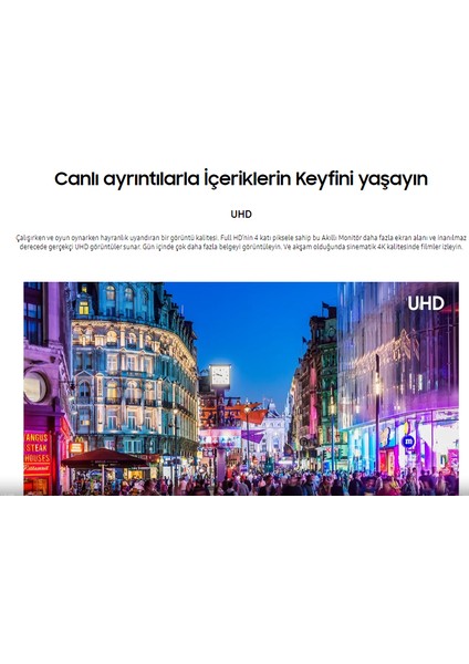 4K Ultra HD HDR10 Monitör 109 Ekran 43" Wi-Fi Bağlantı Smart  Slim Monitör- TV