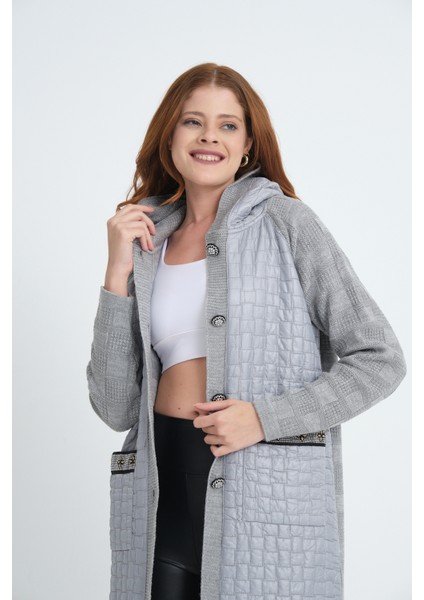 Perla Model Kapitone Detaylı Taşlı Cep Triko Hırka fırsatları