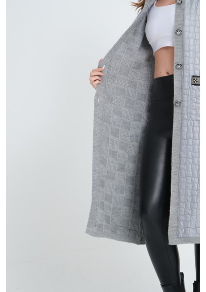 Perla Model Kapitone Detaylı Taşlı Cep Triko Hırka indirimleri