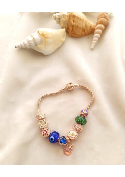 Bileklik Charm Nazar Boncuğu Kalp Yılan Zincir Bileklik modelleri